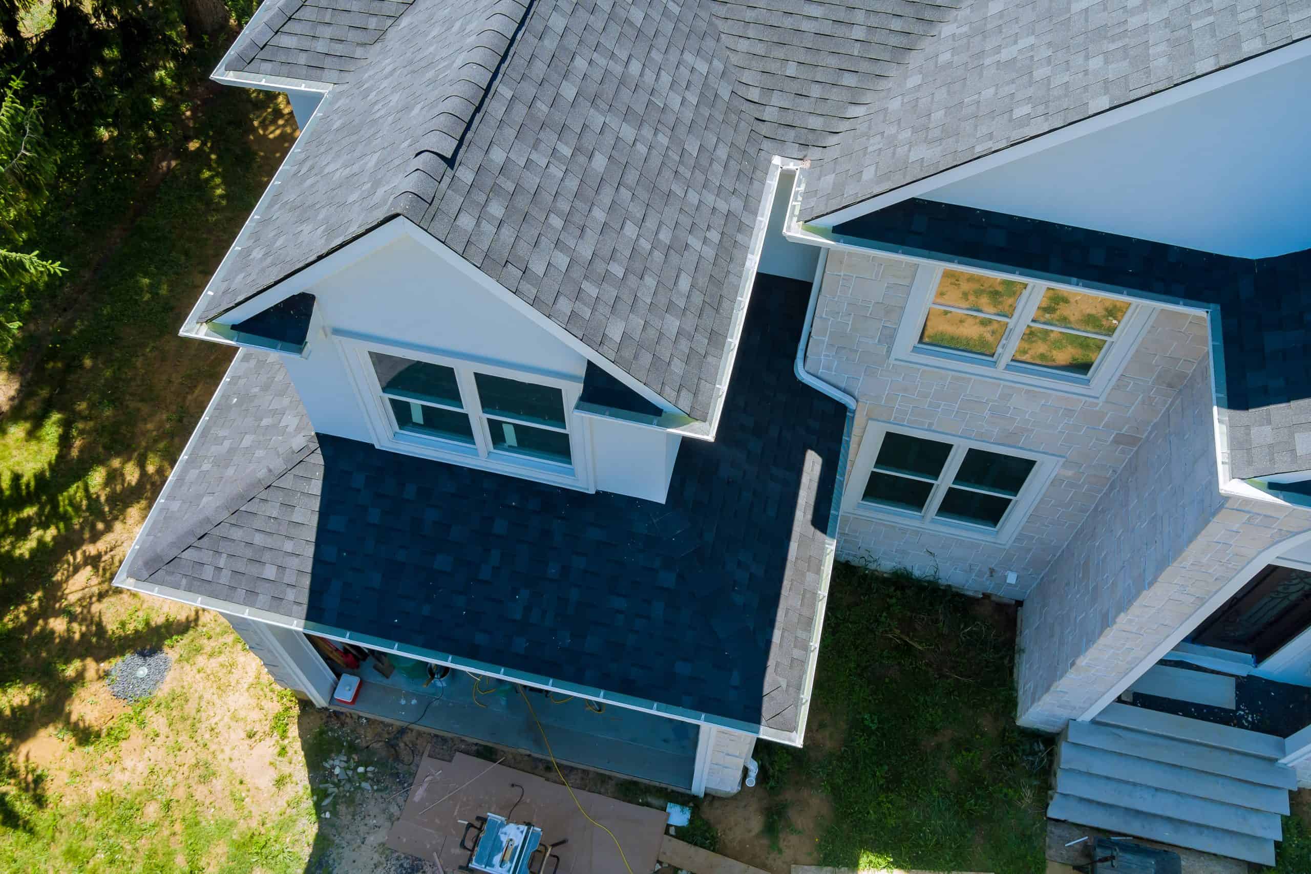 High overhead view of house.